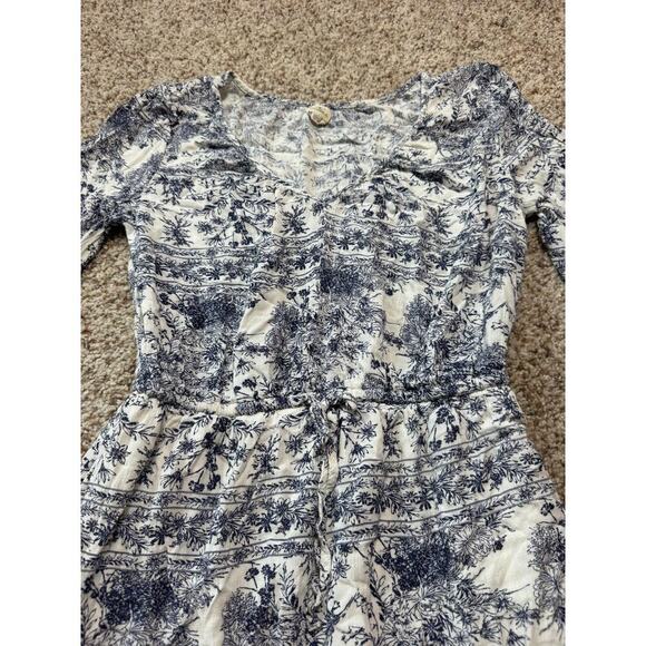 O'Neill Women's Mini Dress, Bell sleeves; women's Medium Blue floral/tropical - Picture 3 of 14